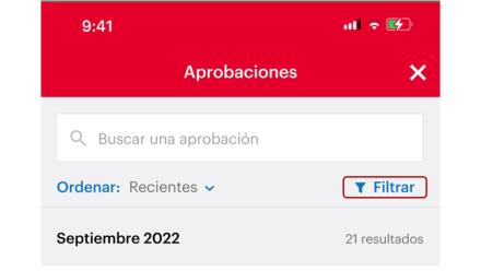 Filtrar transacciones pendientes